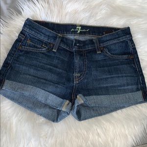 7FAM cuffed denim shorts size 24